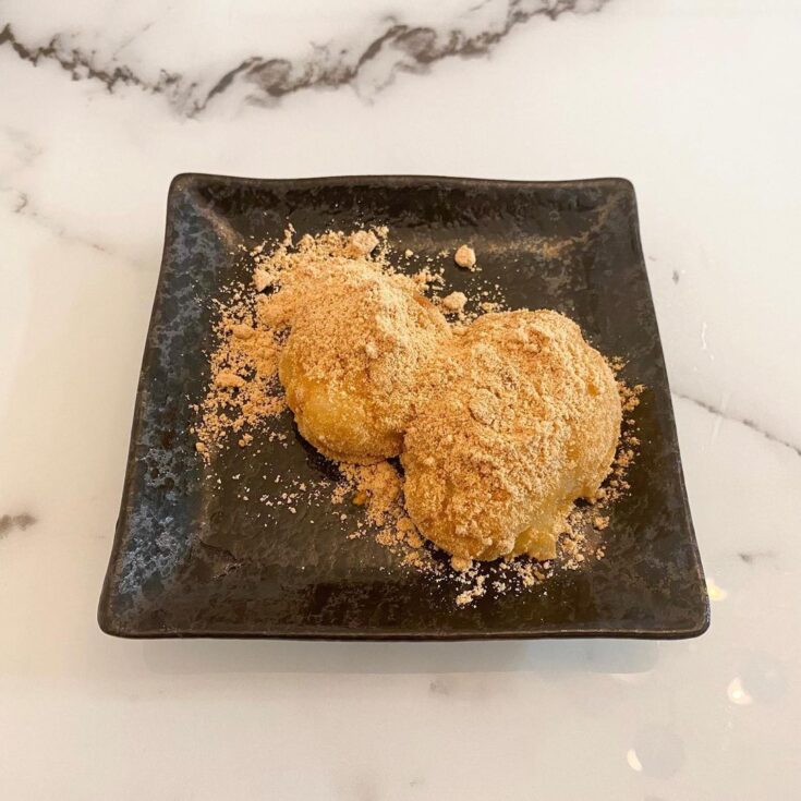 Mochi covered in sweet Kinako powder